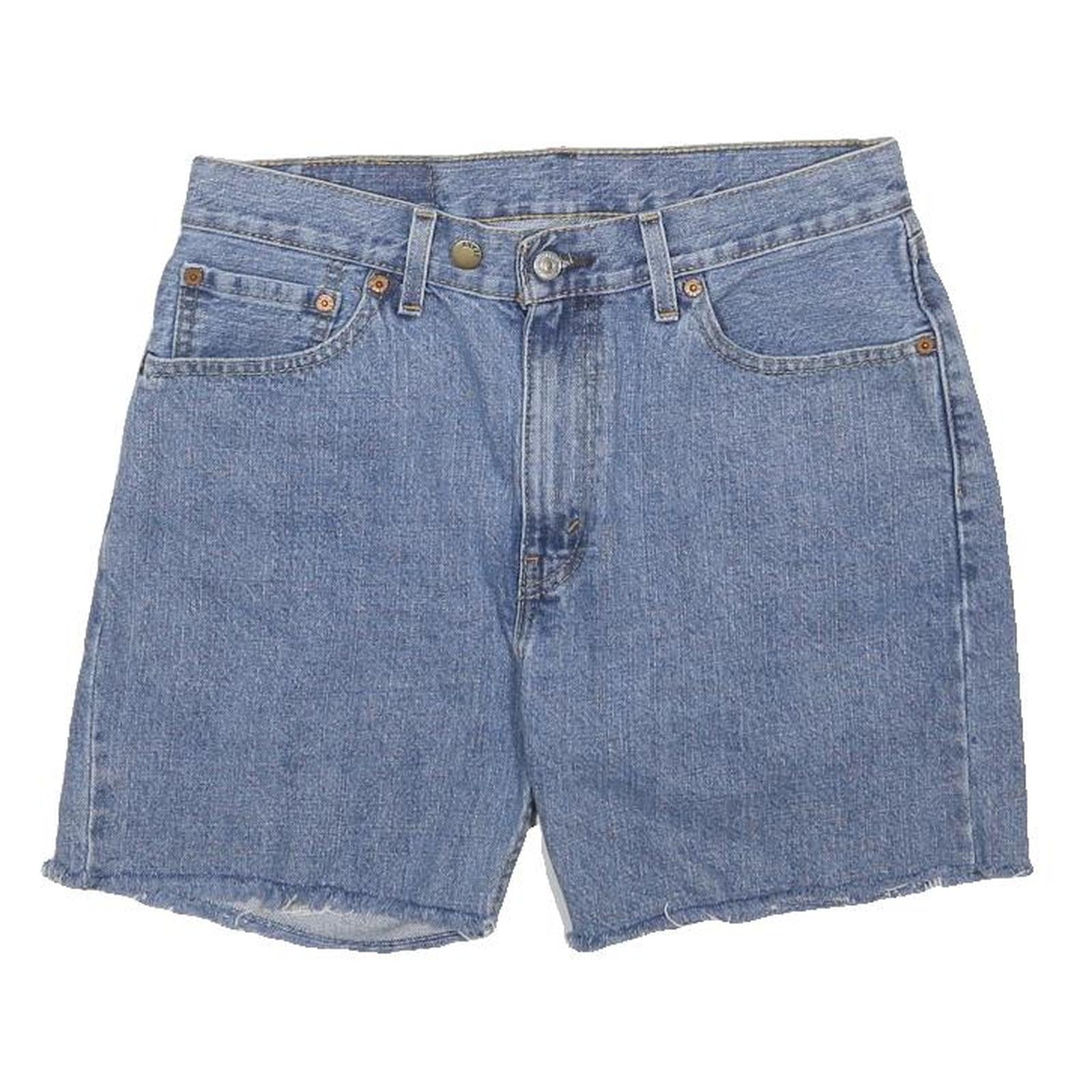 LEVI'S Mens Denim Blue Casual Shorts M W32 Classic Fit Raw Hem Cotton Button