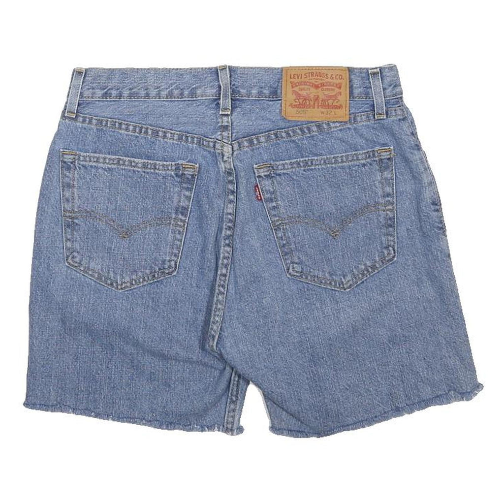 LEVI'S Mens Denim Blue Casual Shorts M W32 Classic Fit Raw Hem Cotton Button