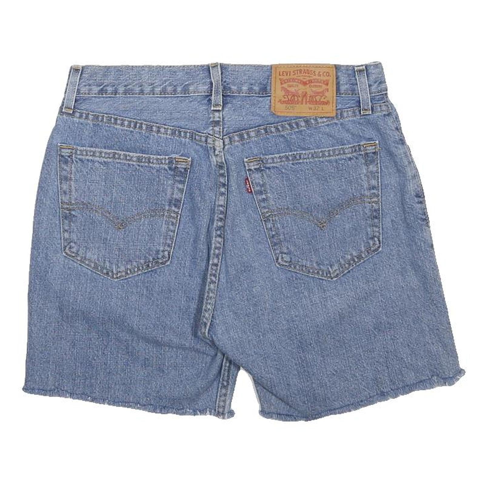 LEVI'S Mens Denim Blue Casual Shorts M W32 Classic Fit Raw Hem Cotton Button