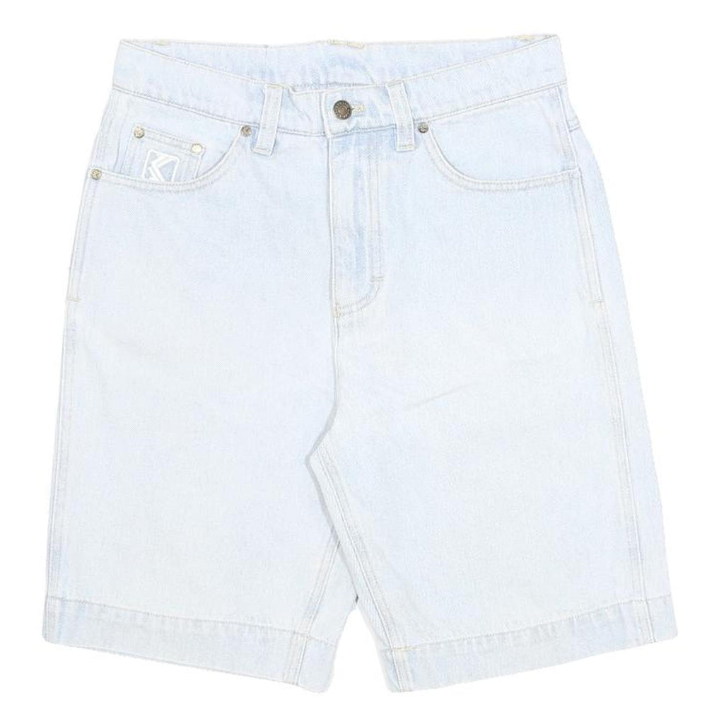 KARL KANI Mens Shorts Blue Casual Plain S W30 Stylish Summer Wear