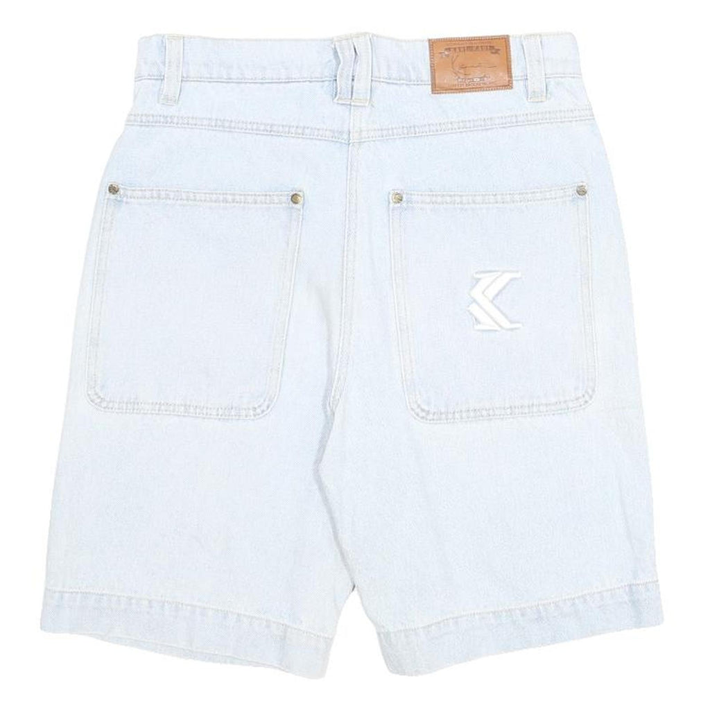 KARL KANI Mens Shorts Blue Casual Plain S W30 Stylish Summer Wear