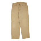 DICKIES Mens Regular Fit Beige Cotton Blend Trousers W34 L28 Workwear Zip