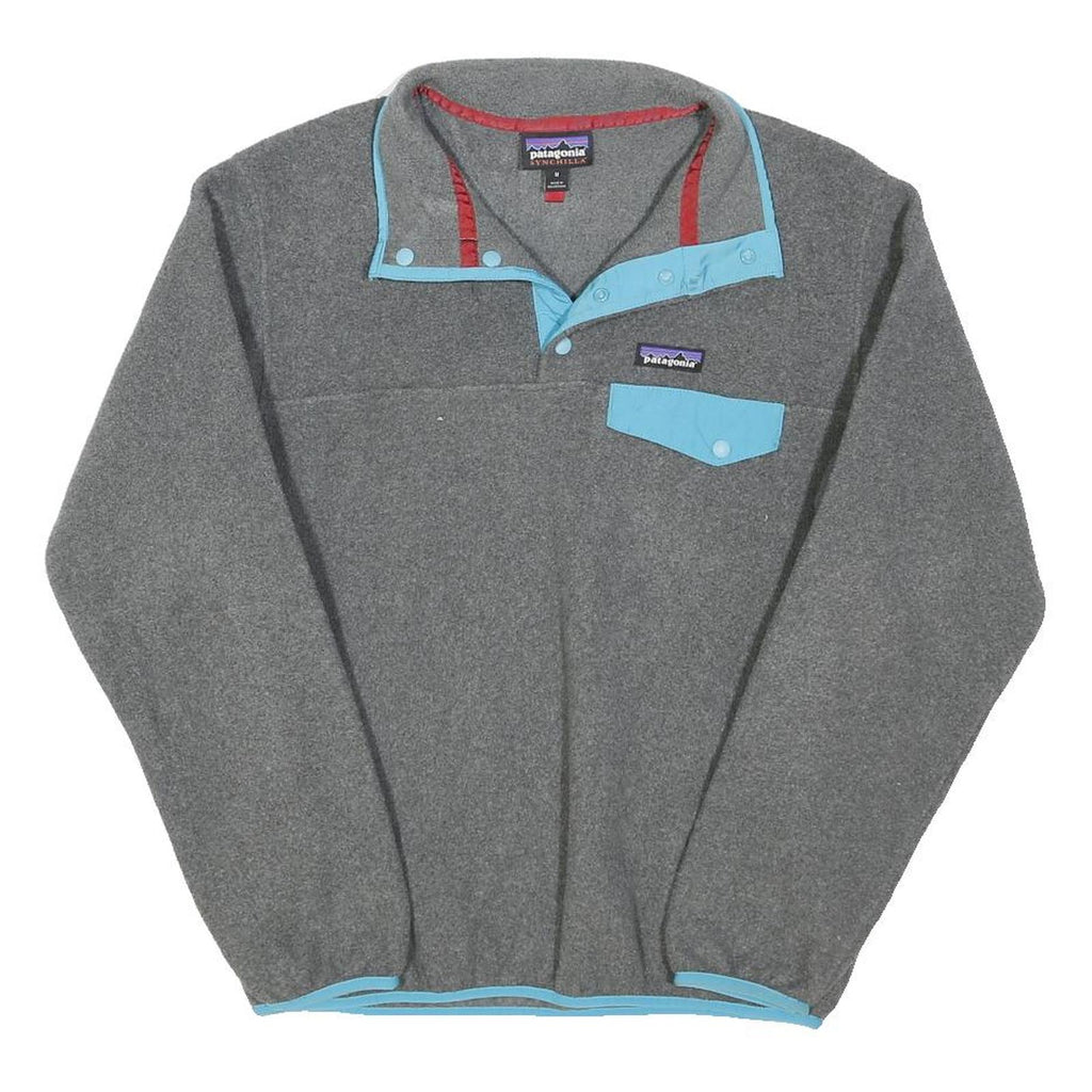 PATAGONIA Womens Grey & Blue Pullover Patterned Crew Neck Basic Knit M Jumper