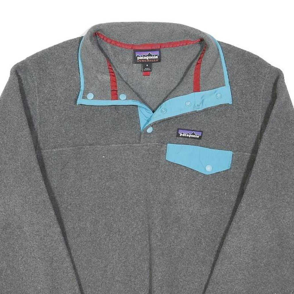 PATAGONIA Womens Grey & Blue Pullover Patterned Crew Neck Basic Knit M Jumper
