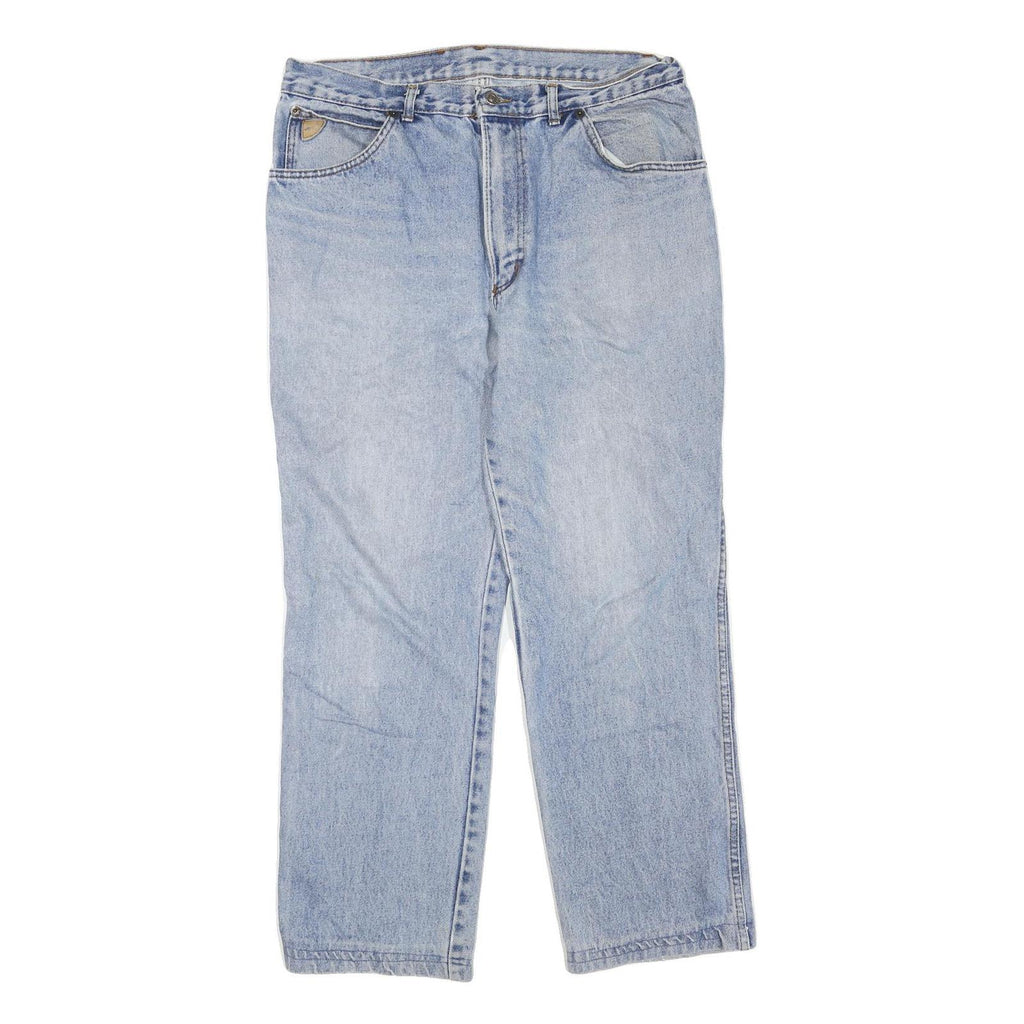 GOLD RIVER Mens Jeans Blue Regular Straight Denim Light W34 L28 Casual Classic