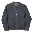 RIVER ISLAND Mens Blue Denim Jacket M Cotton Blend Button Closure Classic Fit