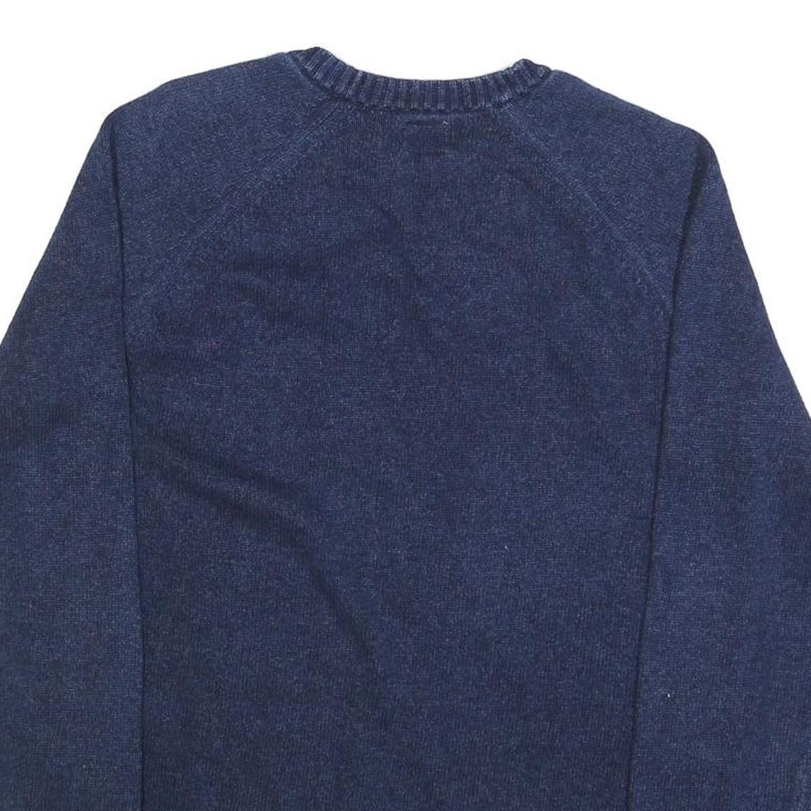LEVI'S Mens Blue Plain Cotton Crew Neck Basic Knit Jumper M Casual Wear