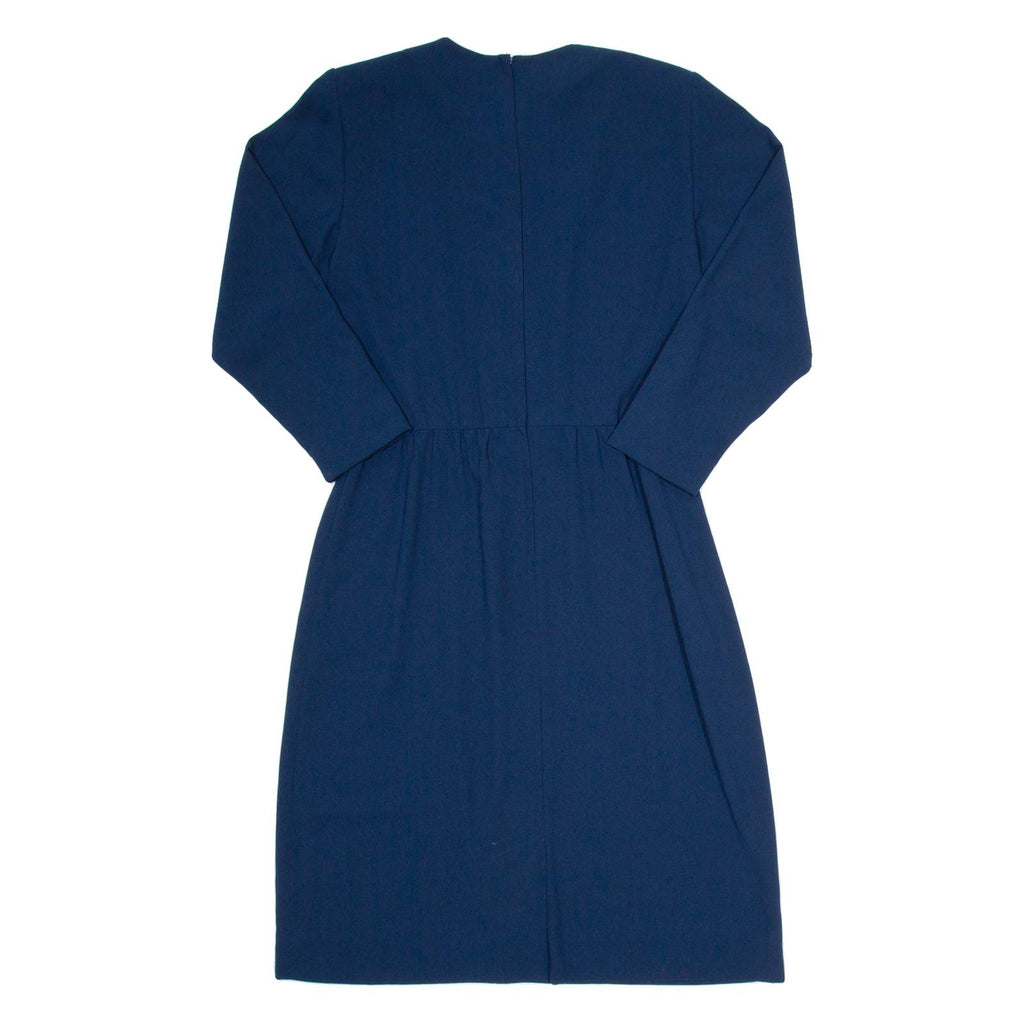 TANNER Womens A-Line Dress Blue Long Sleeve Midi UK 14