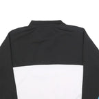 DKNY Womens Black & White Blue Sleeve Logo 1/4 Zip M Sweatshirt Sporty Pullover