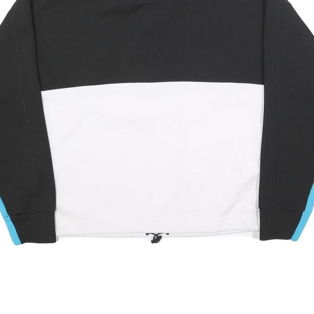 DKNY Womens Black & White Blue Sleeve Logo 1/4 Zip M Sweatshirt Sporty Pullover