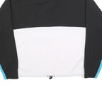 DKNY Womens Black & White Blue Sleeve Logo 1/4 Zip M Sweatshirt Sporty Pullover