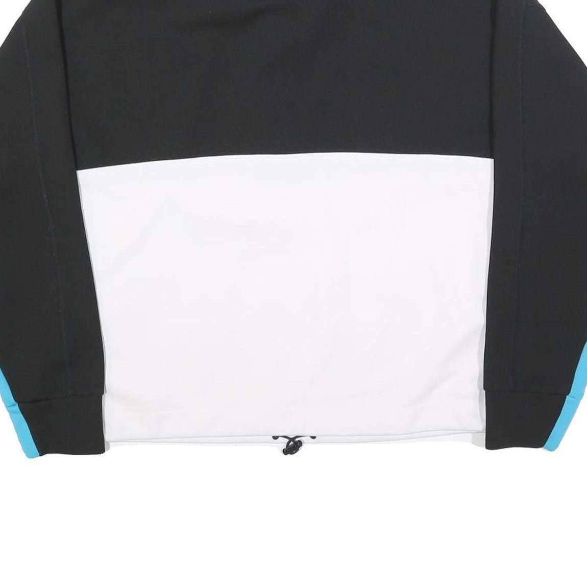 DKNY Womens Black & White Blue Sleeve Logo 1/4 Zip M Sweatshirt Sporty Pullover
