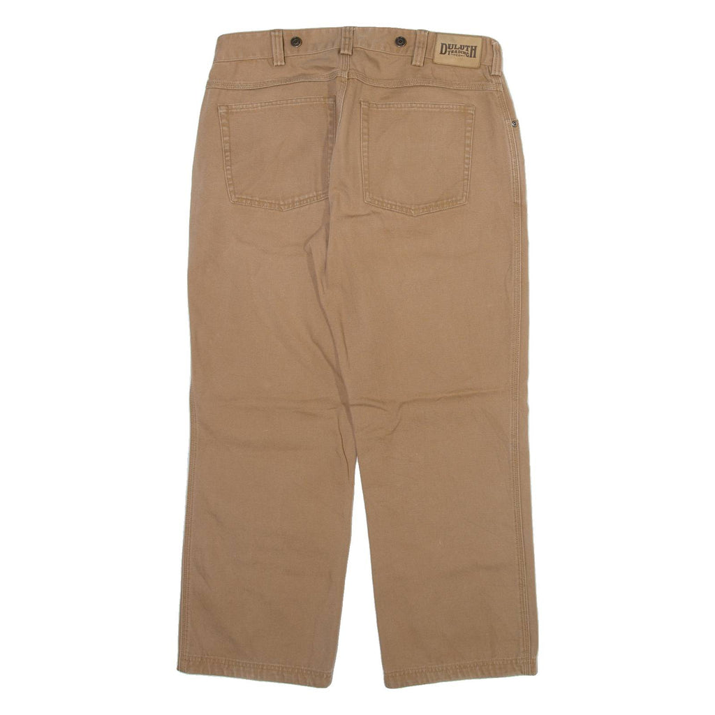 DULUTH TRADING Mens Trousers Beige Relaxed Straight W36 L30