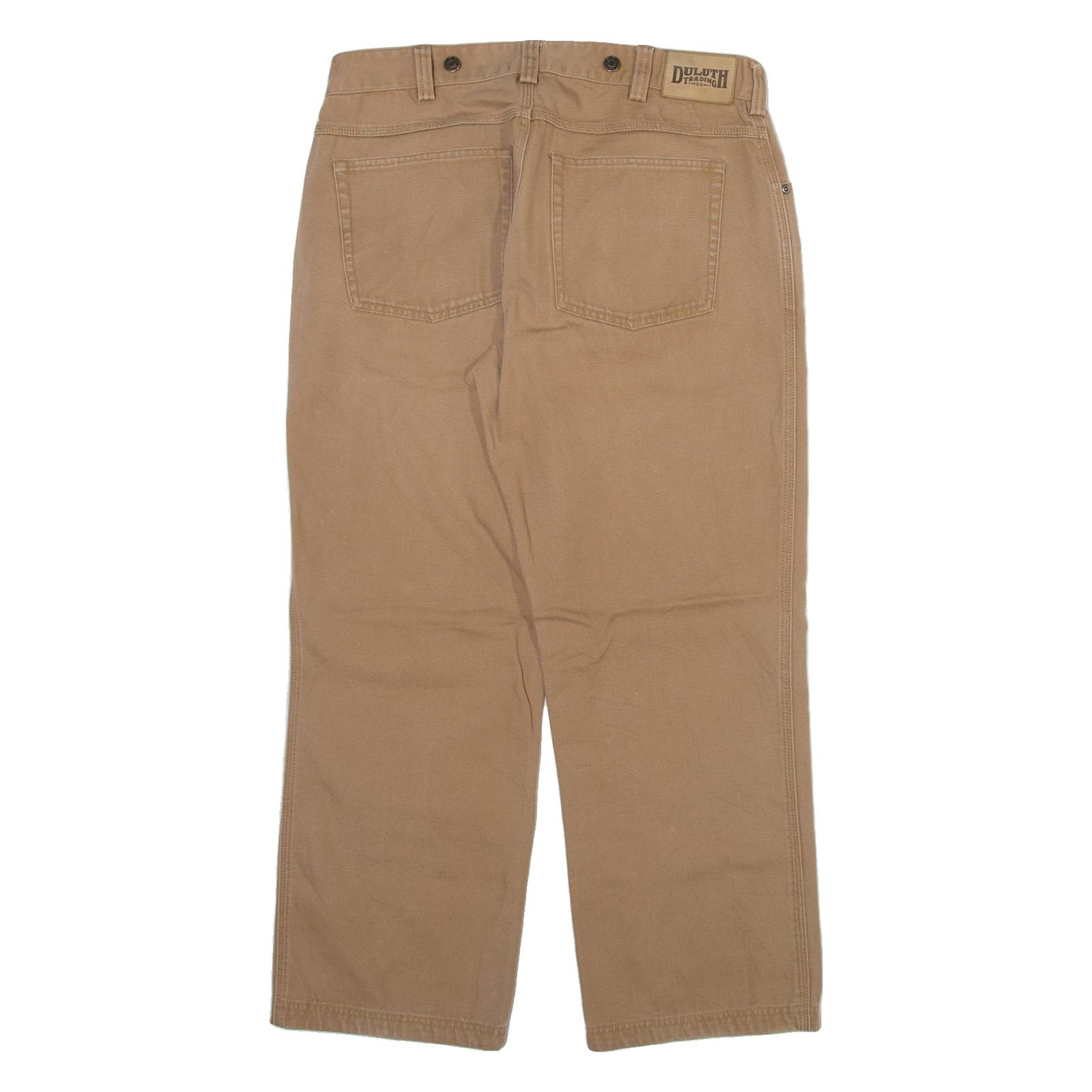 DULUTH TRADING Mens Trousers Beige Relaxed Straight W36 L30