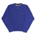 TOMMY HILFIGER Mens Blue Patterned Jumper Crew Neck Basic Knit XL Classic Cotton