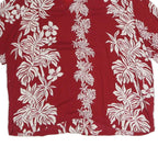BISHOP ST Womens Red Floral Cotton Blend Shirt Short Sleeve Collared XL Casual