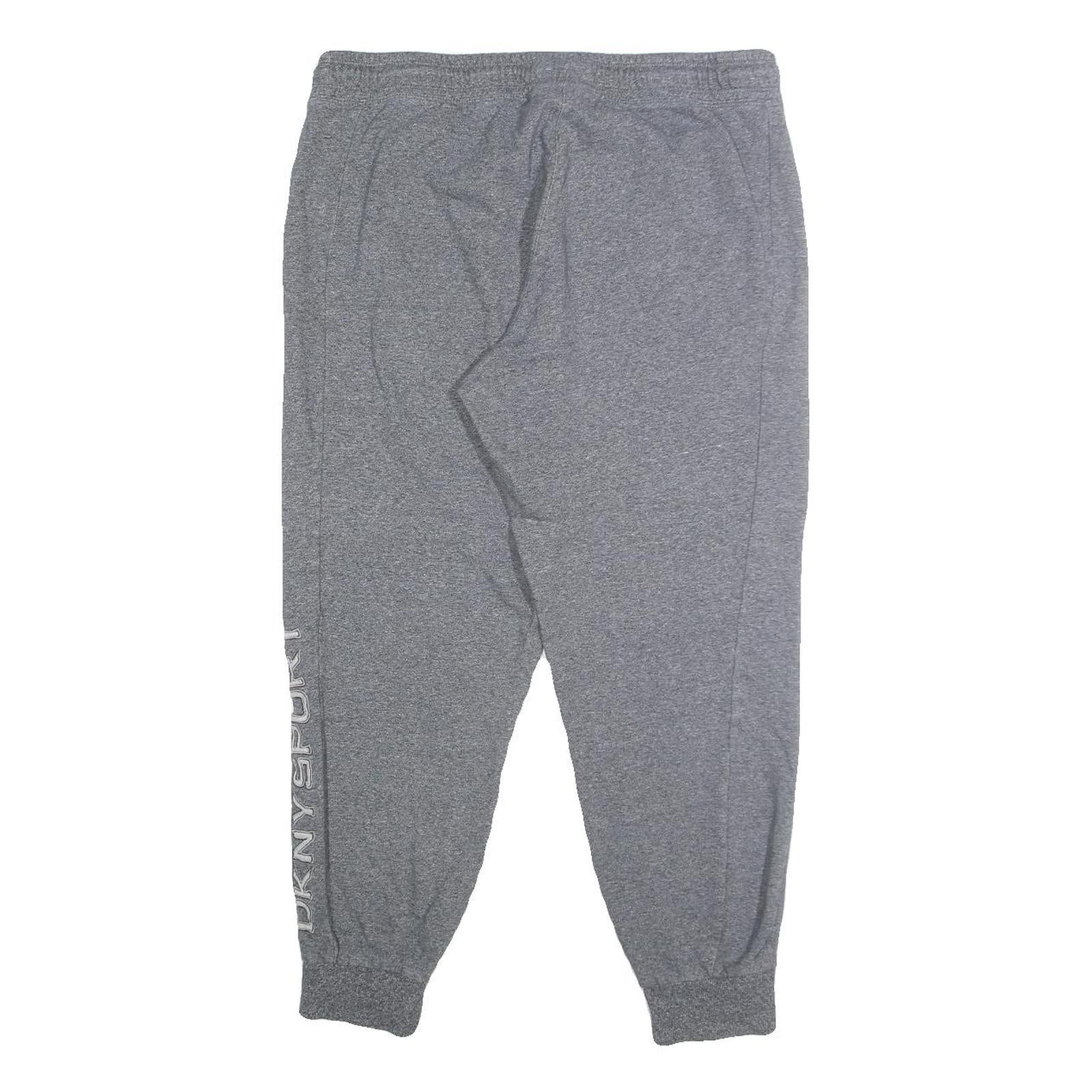 DKNY Womens Joggers Grey Cotton Blend Regular Tapered M W34 L27 Casual Comfort
