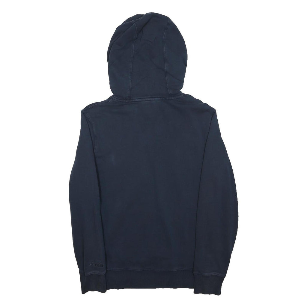 DIADORA Mens Navy & Red Logo Print Pullover Hoodie M Casual Cotton Blend