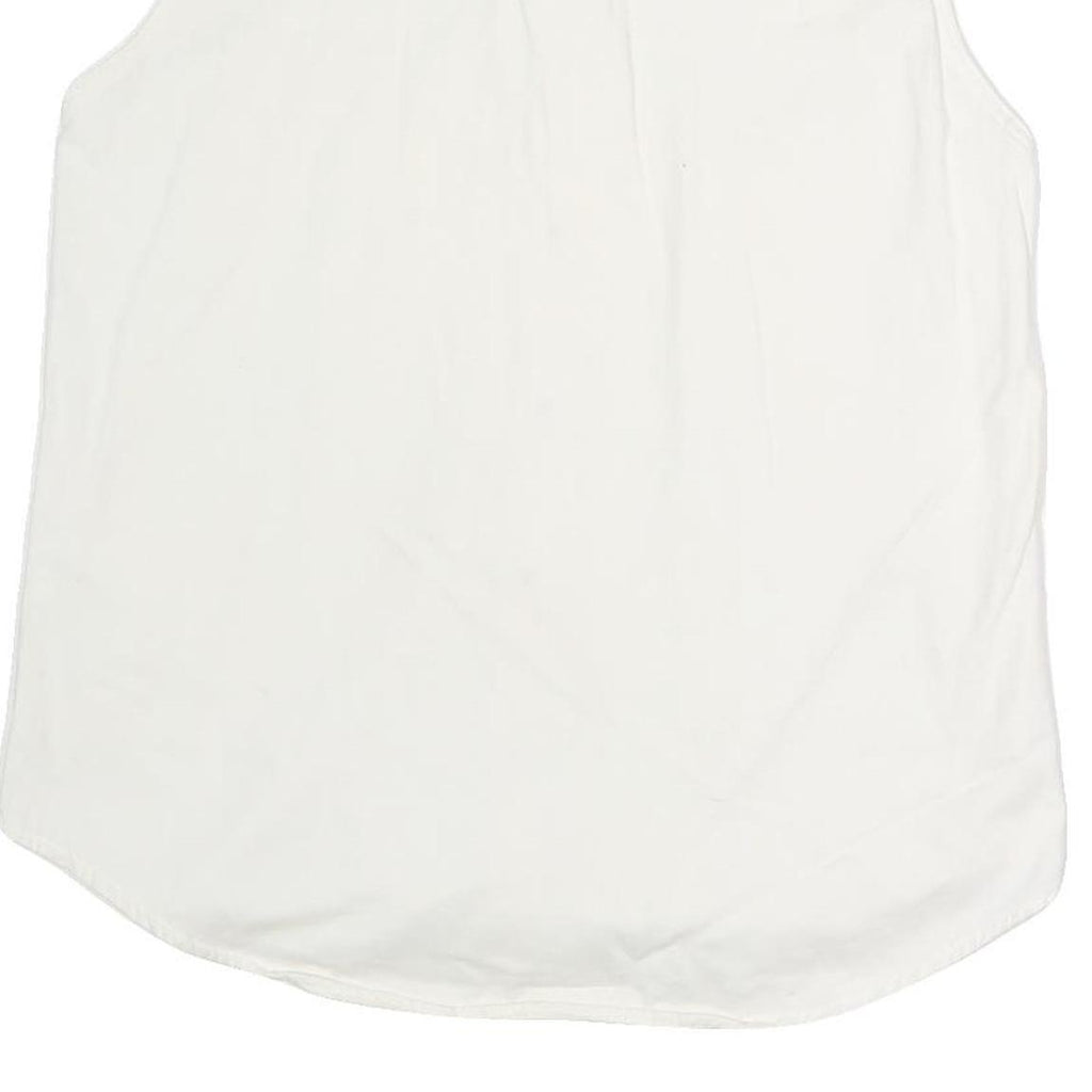 BALLON CLUB & CO Womens White Sleeveless Shirt Button Neck Top L Cotton Blend