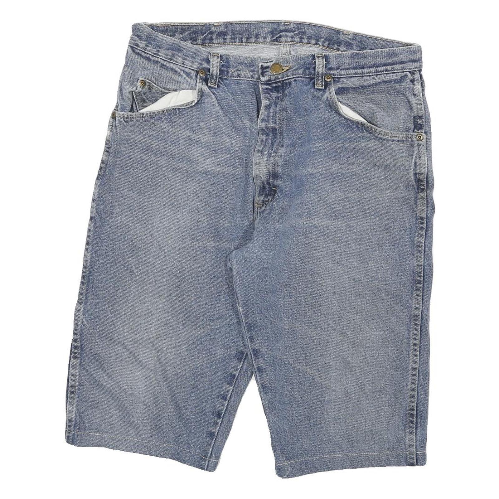 WRANGLER Mens Blue Denim Casual Shorts XL W32 Cotton Blend Relaxed Fit