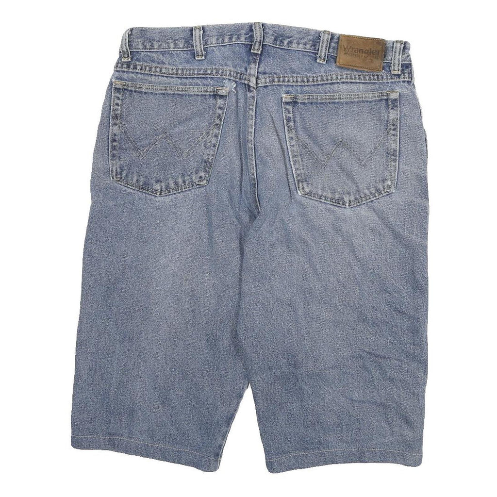 WRANGLER Mens Blue Denim Casual Shorts XL W32 Cotton Blend Relaxed Fit