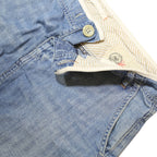 GAP Womens Blue Denim Mini Cotton Blend Skirt M Button Pocket Casual