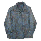 YOUR SIXTH SENSE Womens Blue Green Geometric Zip Jacket UK 18 Casual Lightweight