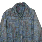 YOUR SIXTH SENSE Womens Blue Green Geometric Zip Jacket UK 18 Casual Lightweight