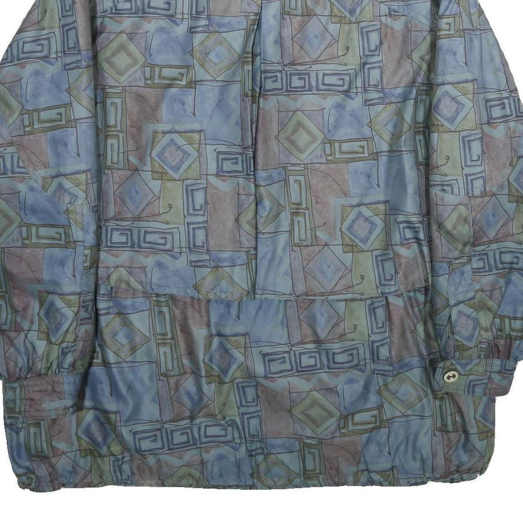 YOUR SIXTH SENSE Womens Blue Green Geometric Zip Jacket UK 18 Casual Lightweight