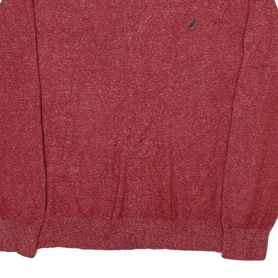 NAUTICA Mens Red Plain Cotton Blend Jumper Crew Neck Basic Knit XL Sweater