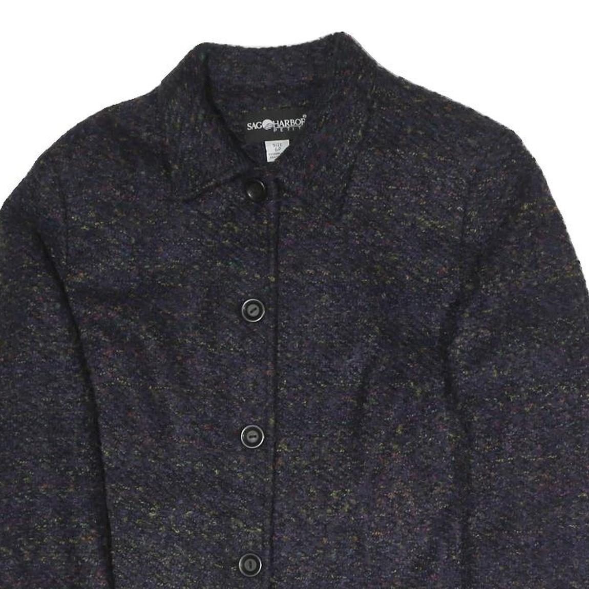 SAG HARBOUR Womens Blue Coach Jacket UK 6 Polyester Blend Woven Plain Classic