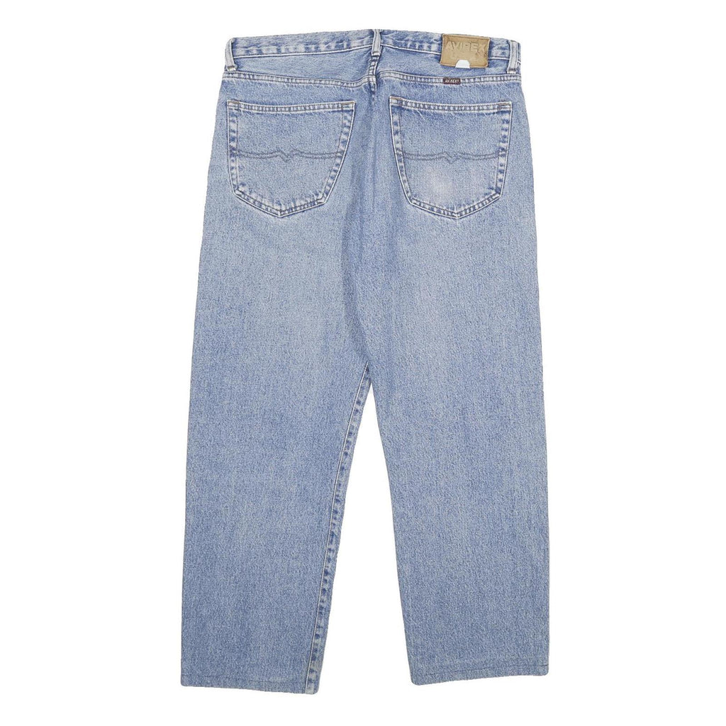 AVIREX Mens Jeans Blue Relaxed Straight Denim Light W36 L30 Classic Casual