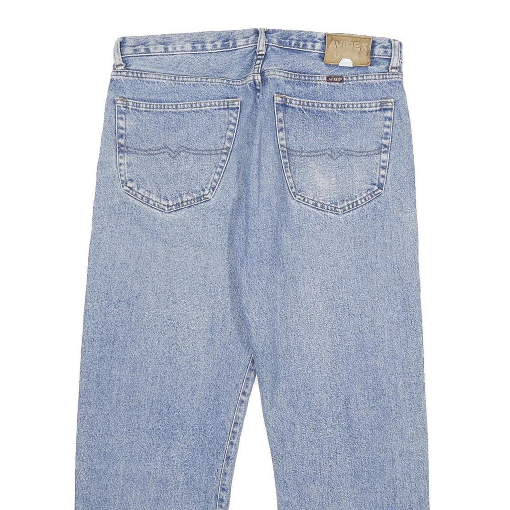 AVIREX Mens Jeans Blue Relaxed Straight Denim Light W36 L30 Classic Casual