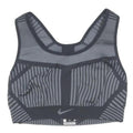 NIKE Womens Black Sports Crop Top Sleeveless Round Neck Striped S Activewear