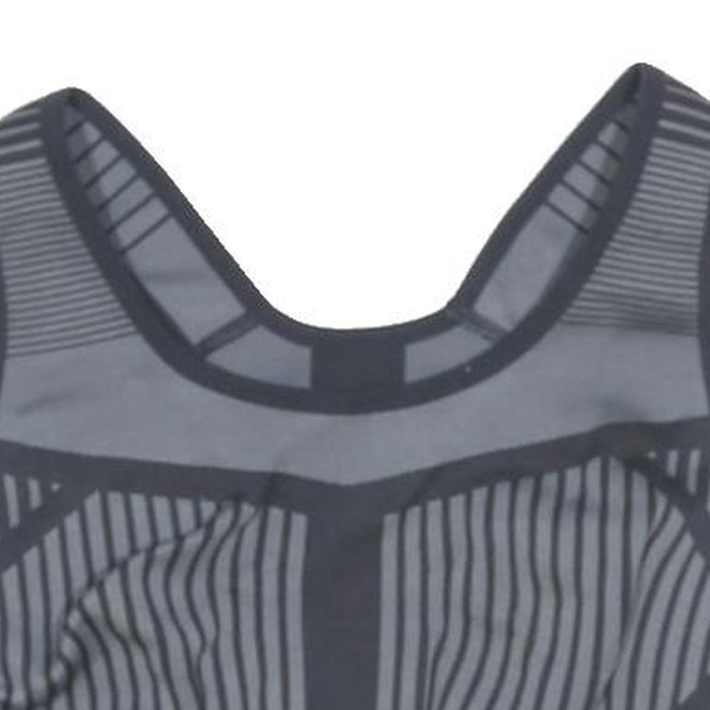 NIKE Womens Black Sports Crop Top Sleeveless Round Neck Striped S Activewear