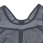 NIKE Womens Black Sports Crop Top Sleeveless Round Neck Striped S Activewear