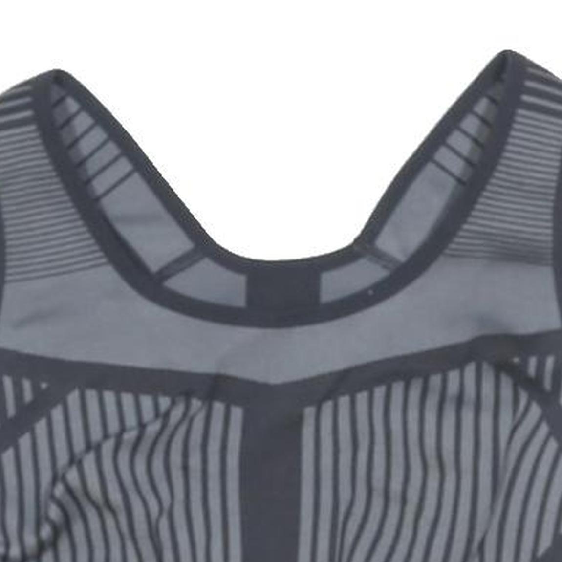 NIKE Womens Black Sports Crop Top Sleeveless Round Neck Striped S Activewear