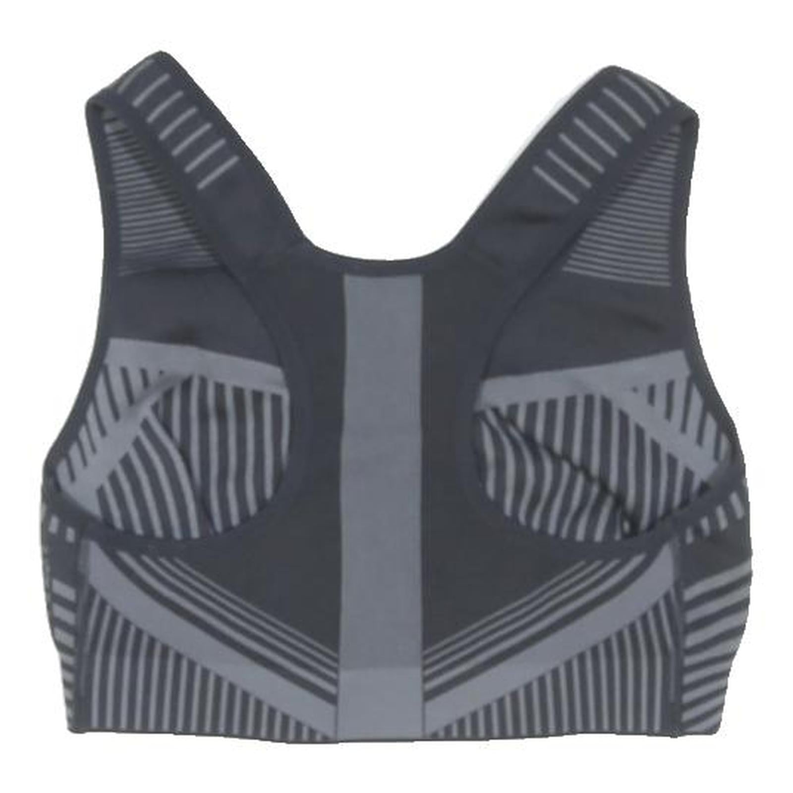 NIKE Womens Black Sports Crop Top Sleeveless Round Neck Striped S Activewear