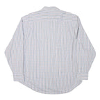 NAUTICA Mens White & Blue Check Shirt L Classic Cotton Blend Lightweight