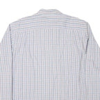 NAUTICA Mens White & Blue Check Shirt L Classic Cotton Blend Lightweight