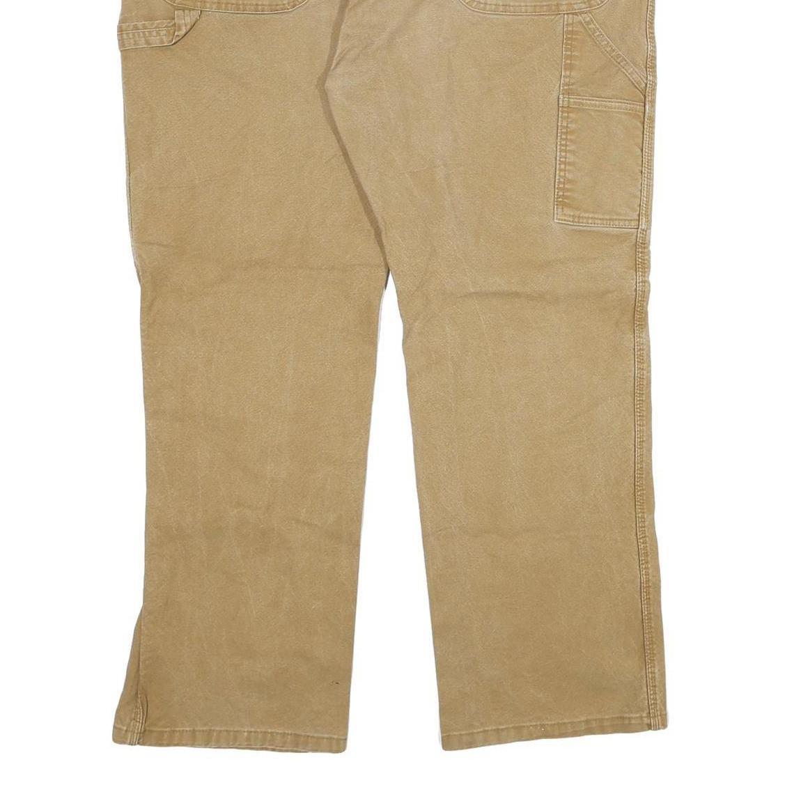 DICKIES Mens Jeans Beige Regular Straight Denim Stone Wash W40 L32 Workwear