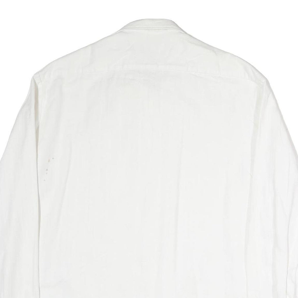 WENET Mens White Cotton Regular Fit Shirt M Casual Long Sleeve Button Closure
