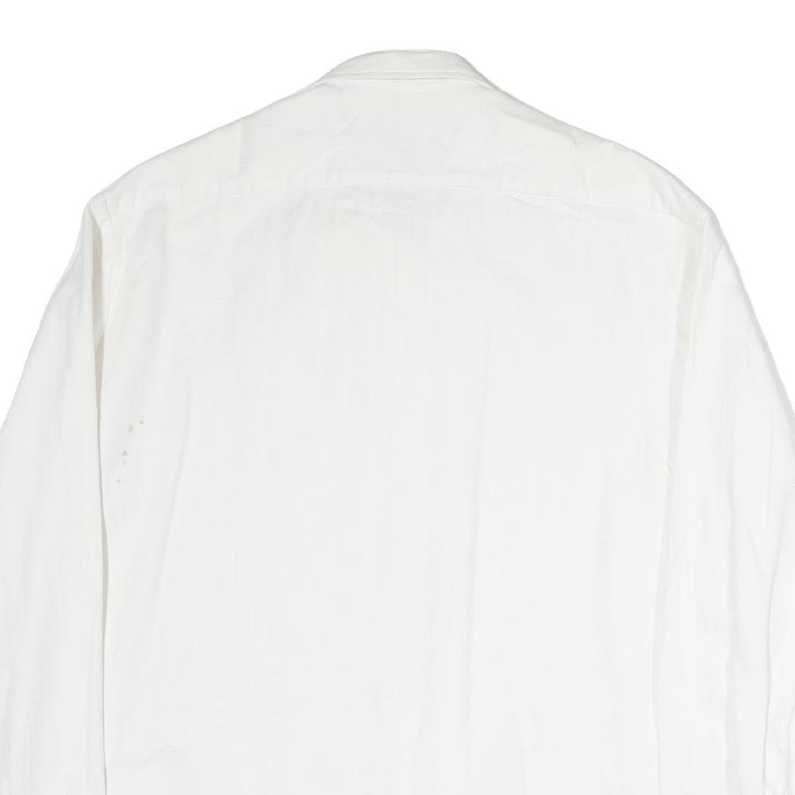 WENET Mens White Cotton Regular Fit Shirt M Casual Long Sleeve Button Closure