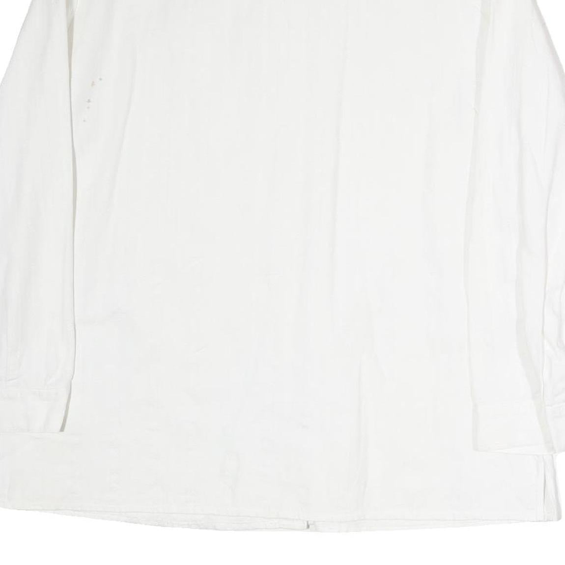 WENET Mens White Cotton Regular Fit Shirt M Casual Long Sleeve Button Closure