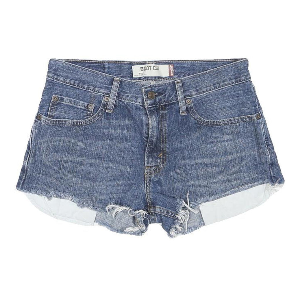 LEVI'S Womens Blue Denim Boot Cut Shorts M W30 Cotton Blend Casual Summer