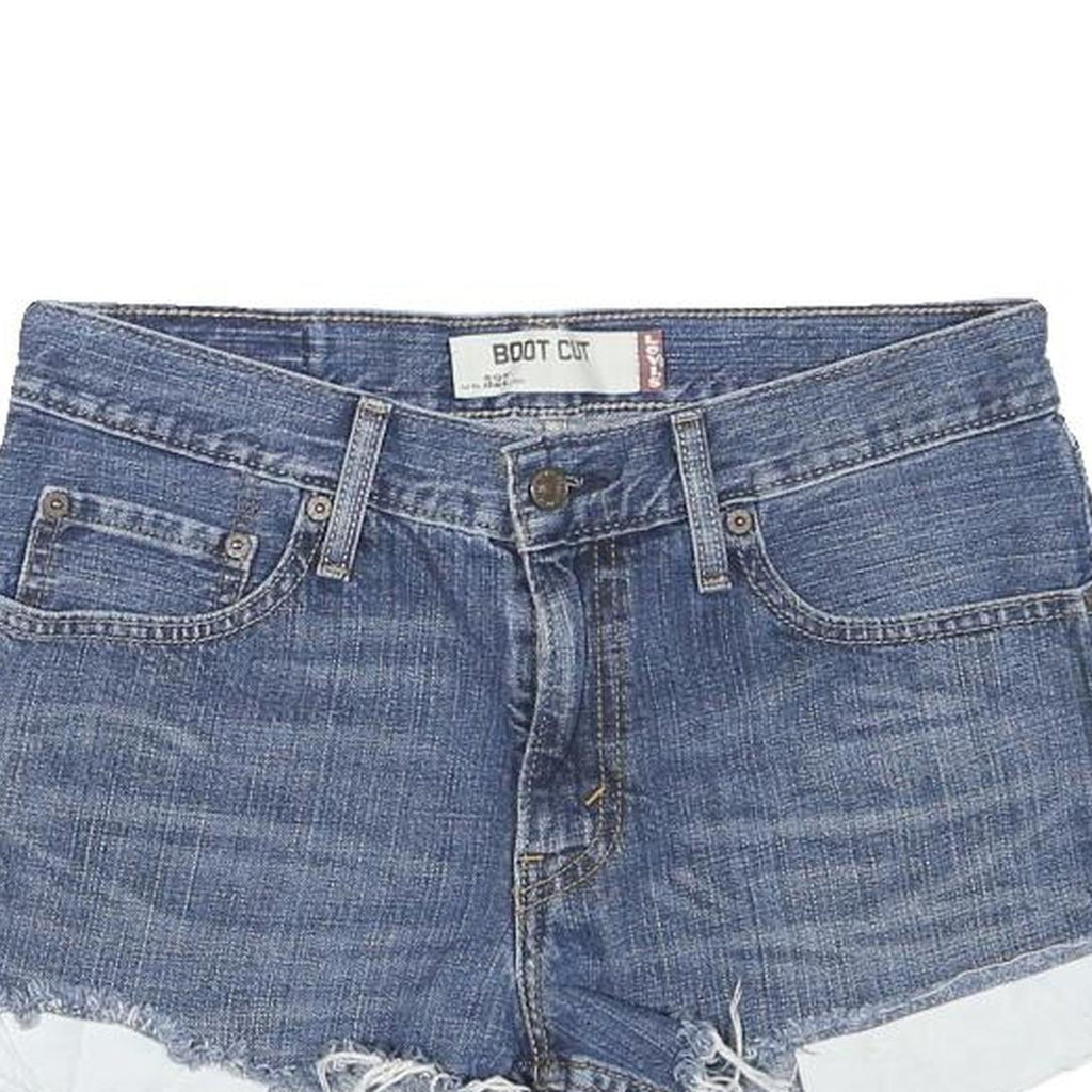 LEVI'S Womens Blue Denim Boot Cut Shorts M W30 Cotton Blend Casual Summer