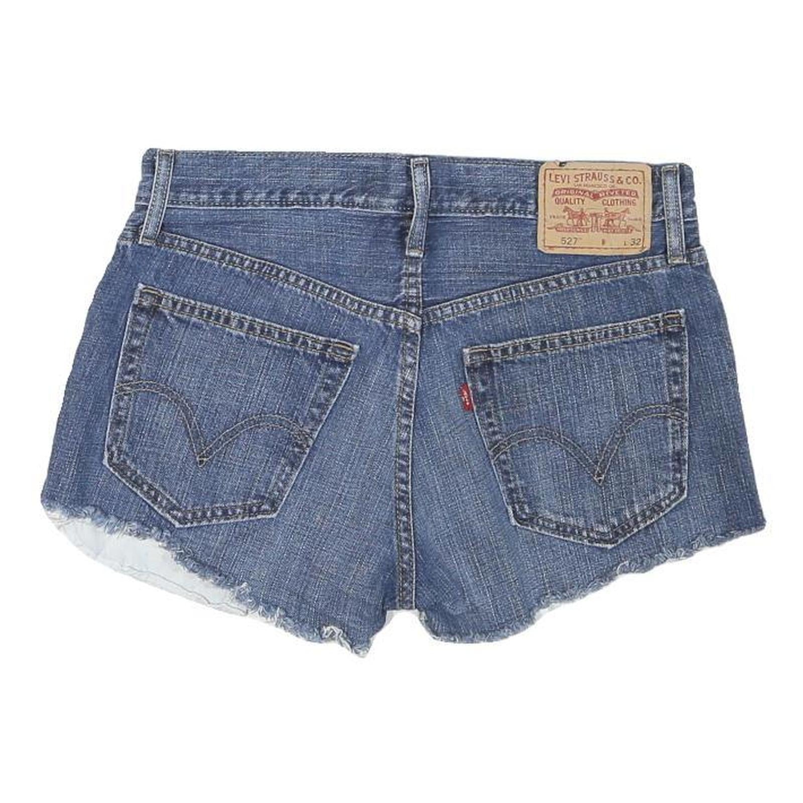 LEVI'S Womens Blue Denim Boot Cut Shorts M W30 Cotton Blend Casual Summer