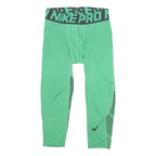 NIKE Womens Leggings Green & Black Slim Tapered S W24 L18 Nike Pro Performance