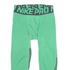 NIKE Womens Leggings Green & Black Slim Tapered S W24 L18 Nike Pro Performance