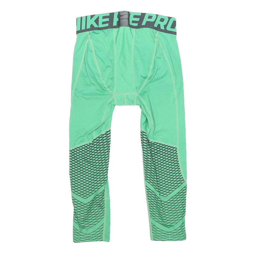NIKE Womens Leggings Green & Black Slim Tapered S W24 L18 Nike Pro Performance